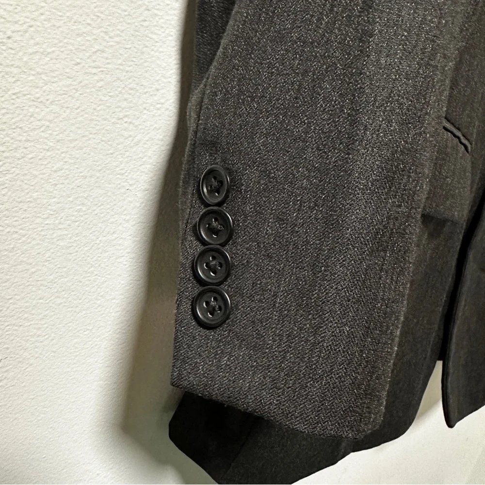 Nino Fenzi Italian Merino Wool Gray Lined Sport Coat Jacket Mens Size 44R Career